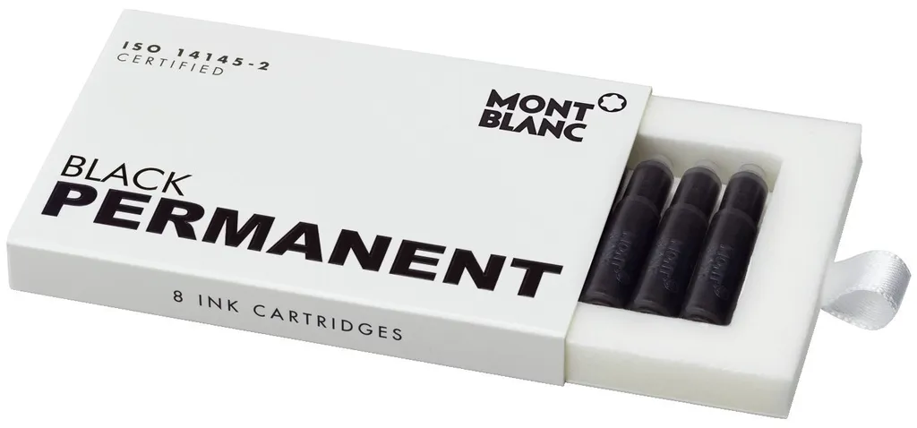 Montblanc 107757 Inchiostro Nero Indelebile 8 Unità - Ricarica Originale