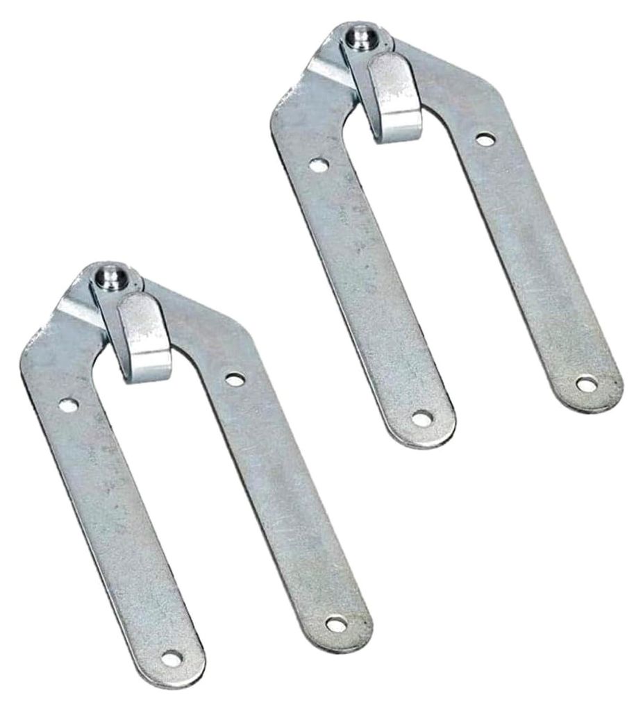 2er Set Leiterband mit Haken, verzinktes Scharnier, Silber, Öffnung 180 Grad