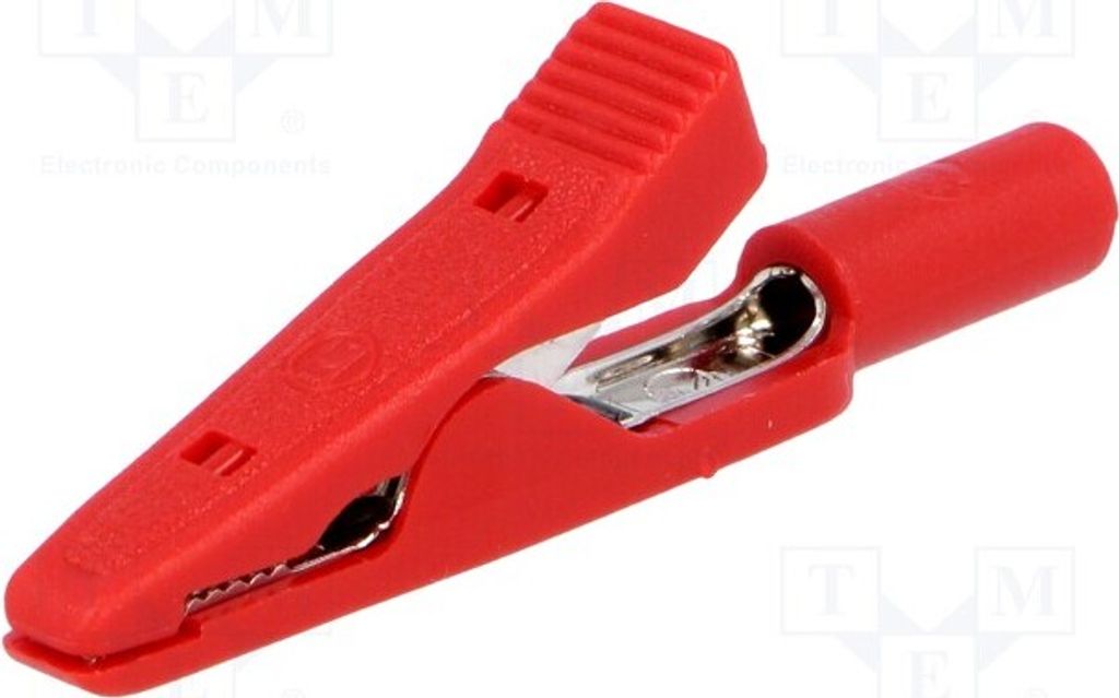 1x Krokodilklemme rot 60VDC 15A Ber.Halt: max.4mm MA1RT Krokodilklemmen 2mm