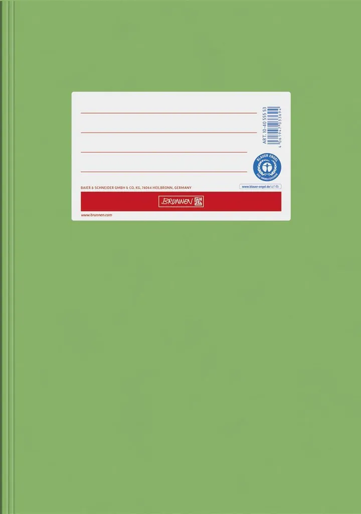 BRUNNEN 104055553 Lot de 10 Protège-cahiers A5 en Papier Vert Clair