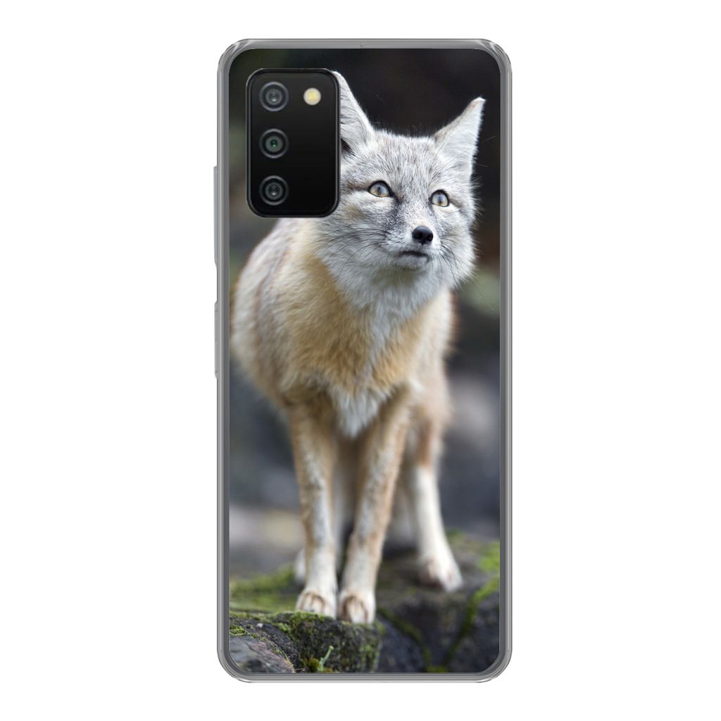 MuchoWow Handyhülle Schutzhülle Hülle für Samsung Galaxy A03s Fuchs - Makro - Baum Silikon Softcase Handy Hülle - Schutz