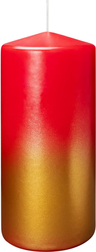 Stumpenkerzen Golden Shine Rot/Gold 150 x Ø 68 mm, 4 Stück