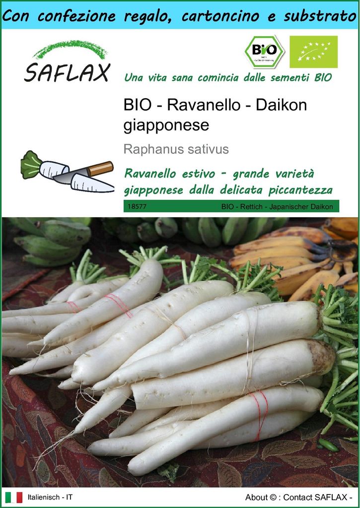 SAFLAX Set regalo - BIO - Ravanello - Daikon giapponese - Immagine del prodotto 