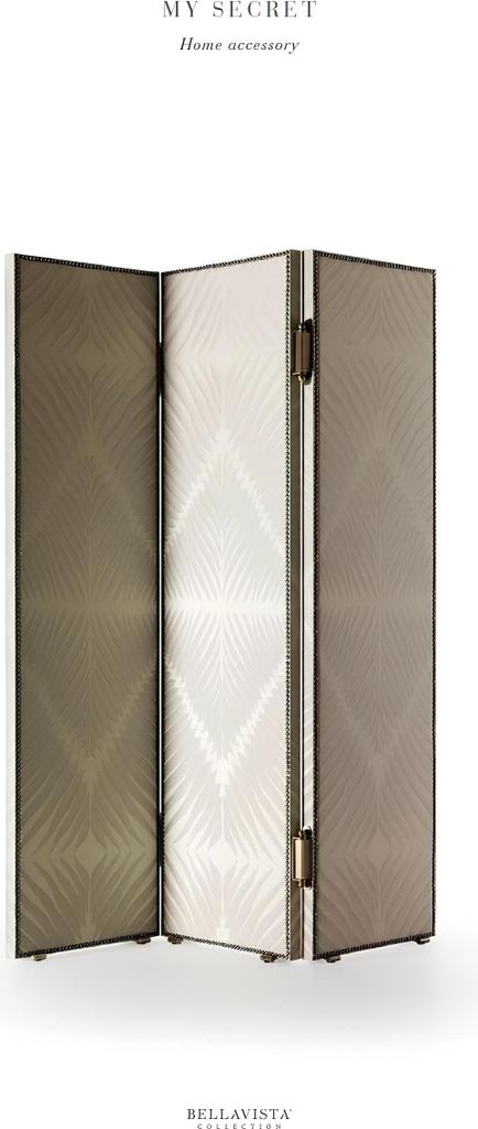 Paravent Metall mit Textil Trennwand Raumteiler 3D Bellavista Collection