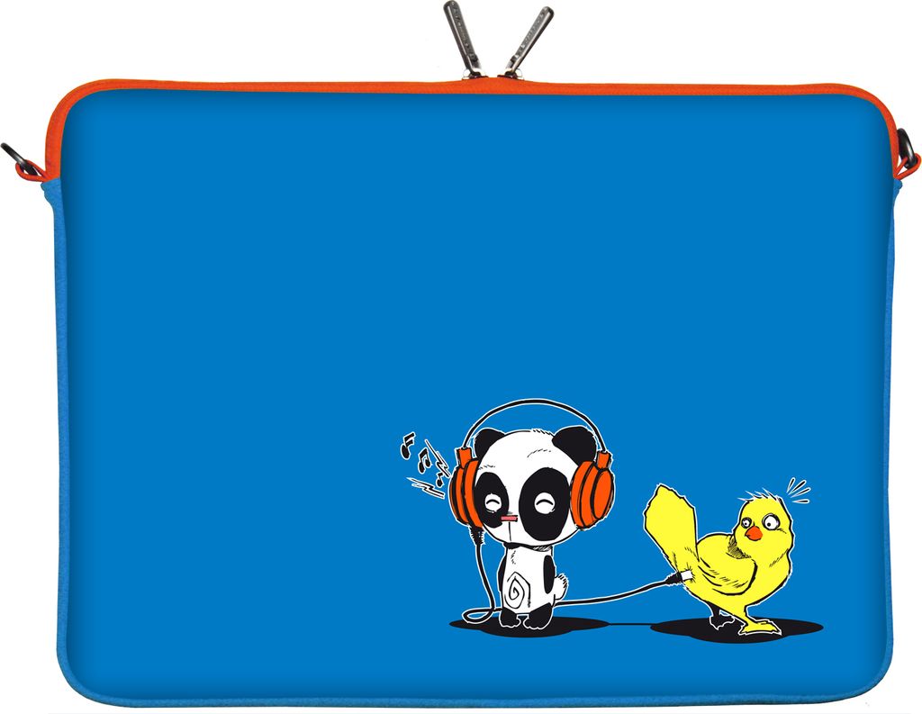 LS168-11 Chick Music Designer Netbook Case 11,6 Zoll (29,5 cm) passend für Tablet 11 bis 12 3 Zoll Neopren Schutz-Hülle Tasche blau gelb orange