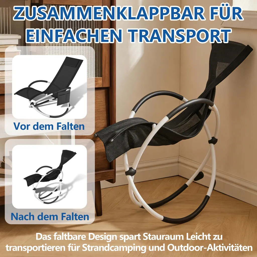 Transat de Jardin Pliable XINZI pour Camping et Terrasse - Haute Qualité - 8