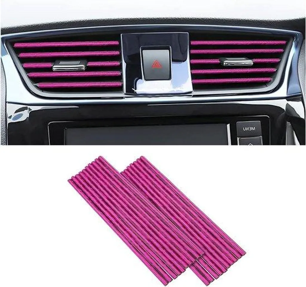 Décoration grille aération voiture rose glacé pour intérieur auto - 20x