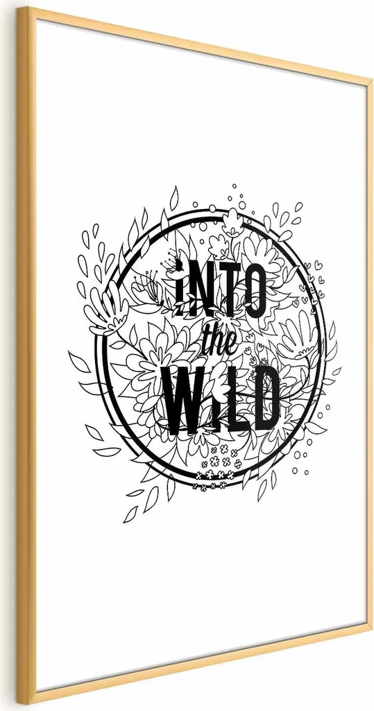 Poster Into the wild 60x90 cm con cornice dorata con margine