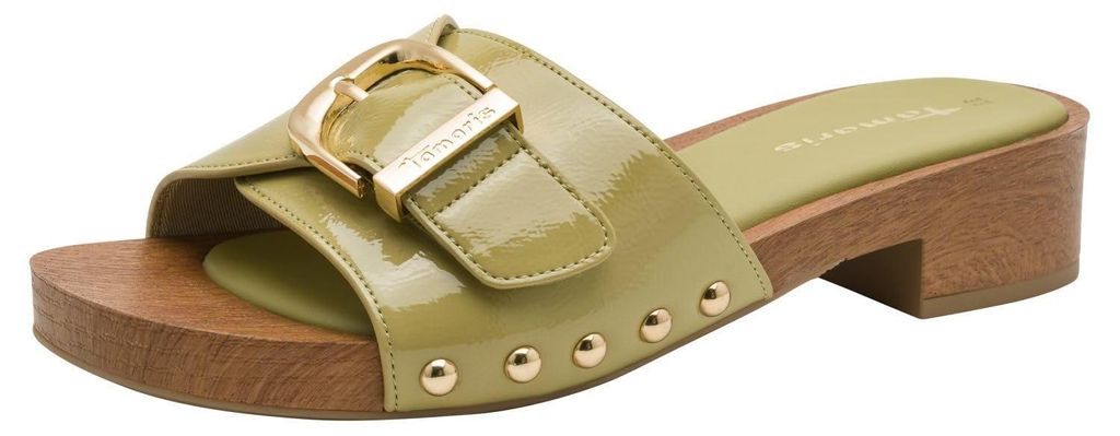 Sandali da donna Tamaris con suola effetto legno e borchie Immagine del prodotto 