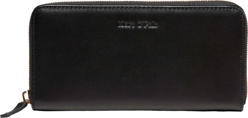 Portafoglio Donna Marc O'Polo Finja Zip Wallet Nero in Vera Pelle
