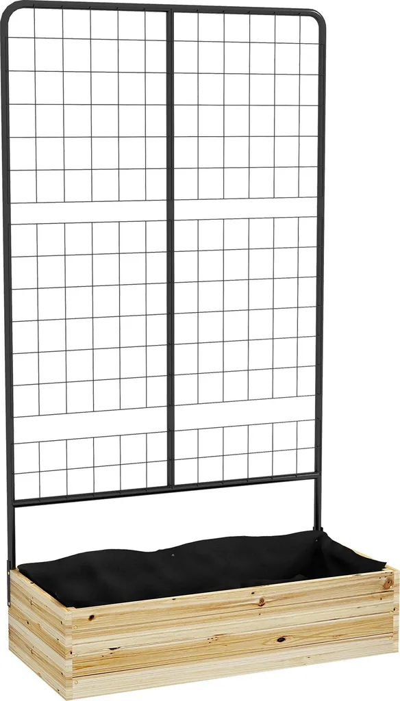Potager vertical en bois avec treillis pour balcon et terrasse 145 cm