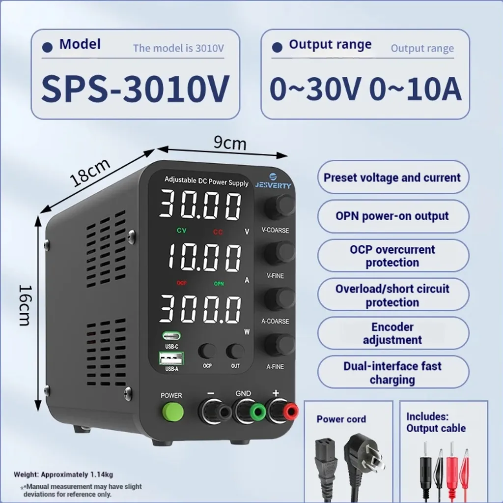 Alimentation DC réglable 30V 10A 3010V - Source de courant stabilisée