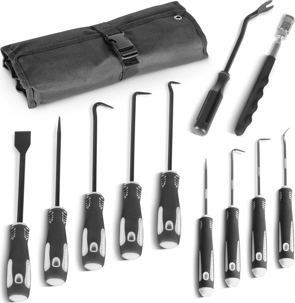 STAHLWERK 12-teiliges Pick-Tool-Set Kfz-Hakenwerkzeug für Dichtungen und O-Ringe