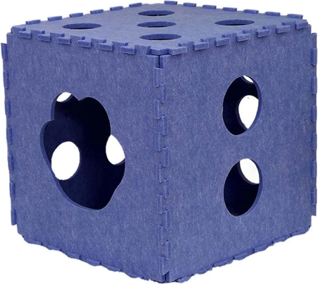 INF Letto Tunnel per Gatti - Supporto Etologico in Feltro Blu