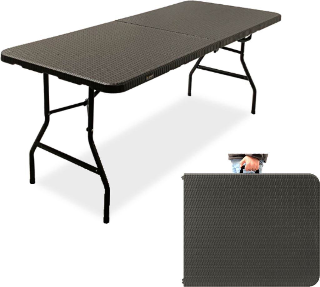 Rijoka Klapptisch Camping Rattan Gartentisch – Campingtisch Produktbild 