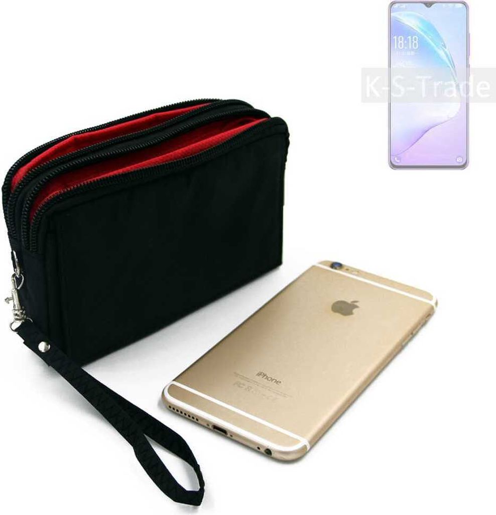 K-S-Trade Schutz Hülle Handy Hülle kompatibel mit Coolpad Cool 12A Gürteltasche Travelbag Handytasche mit Zusatzfächern, schwarz