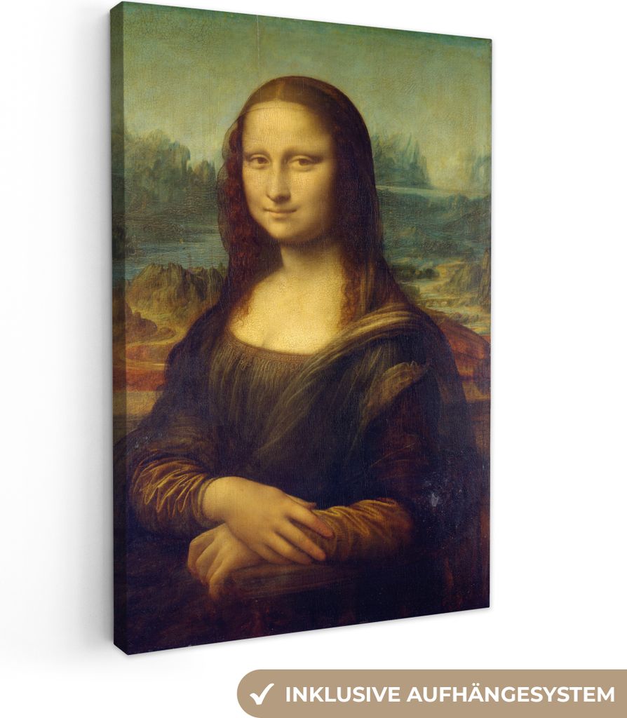 OneMillionCanvasses - Leinwandbilder - 90x140 cm, Mona Lisa - Leonardo da Vinci, Wandbilder Kunstdruck Wanddekoration - Wandschmucke - Schlafzimmer