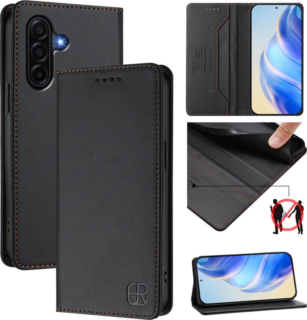 Kožené pouzdro pro Samsung Galaxy A57, flipové pouzdro s Obrázek produktu 