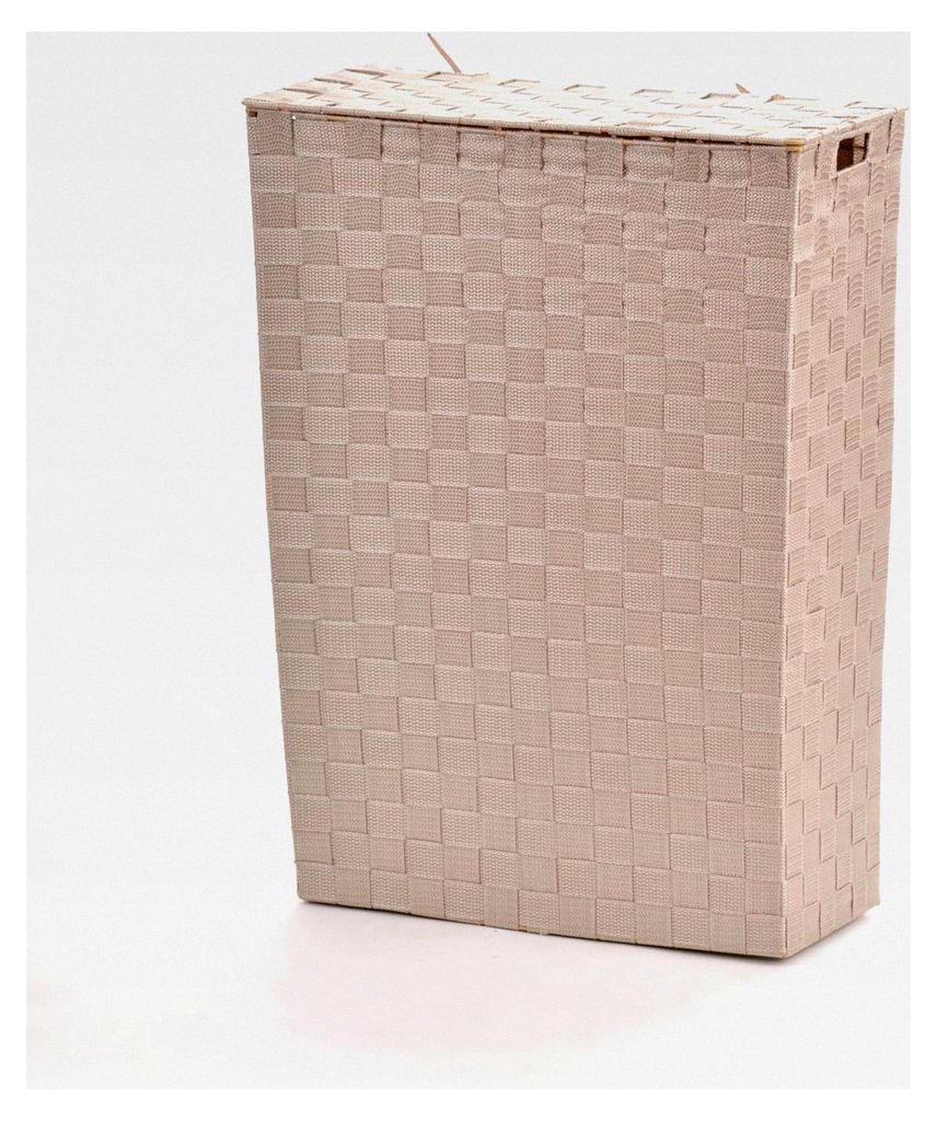 Nischenwäschekorb aus geflochtenem Stoff beige Größe 1