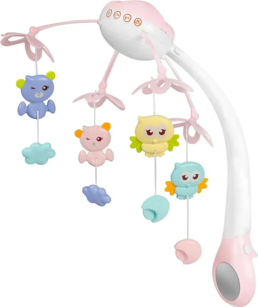 Mobile Musical pour Bébé Rose avec Projecteur de Lumière Ricokids