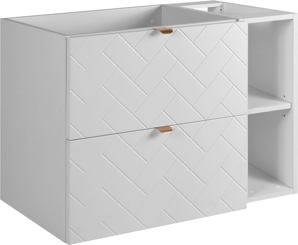 Badezimmerschrank, Weiß mit goldener Griff, 80 x 57 x 46 cm