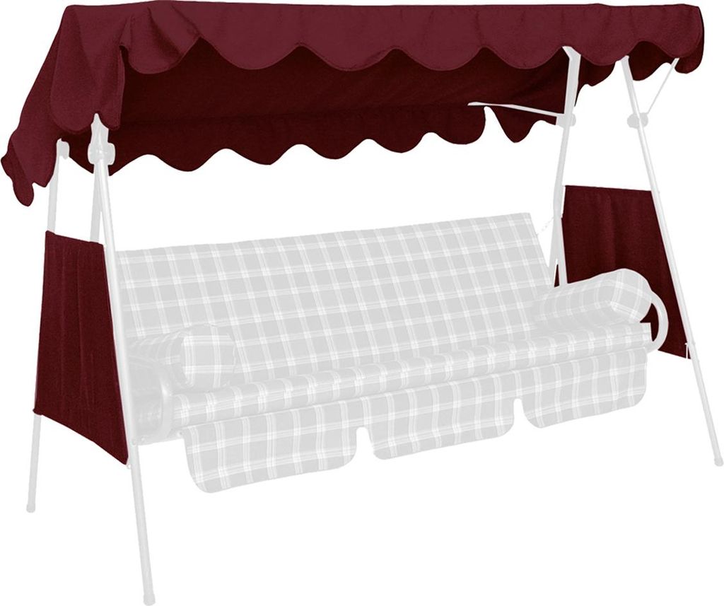 Angerer Sonnendach 200 x 120 cm PE bordeaux Ersatzdach Hollywoodschaukel Dach