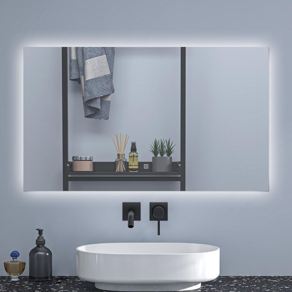 LED Badspiegel 100×60cm Kaltweiß dimmbar Memory eine Stunde Produktbild 