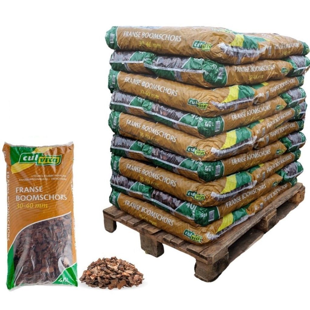 Culvita - Premium Französisch Baumrinde Bodendecker - Dekorative Rinde 30-40 Mm - Rinde geeignet für den Bau von Wanderwegen