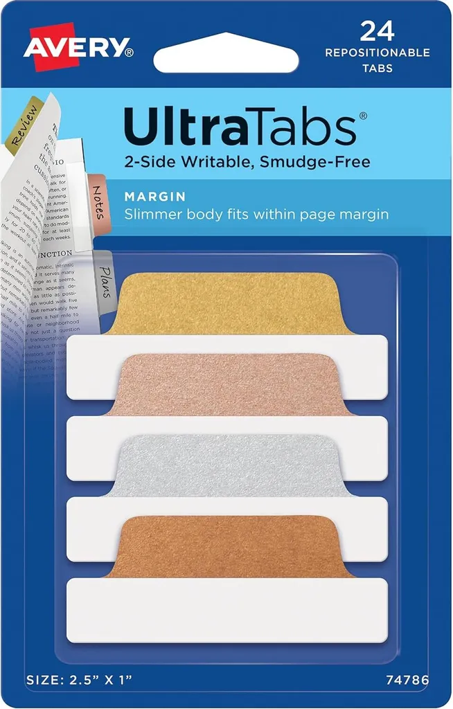 Bandes adhésives brillantes Or et Cuivre Avery 74786 - Lot de 24