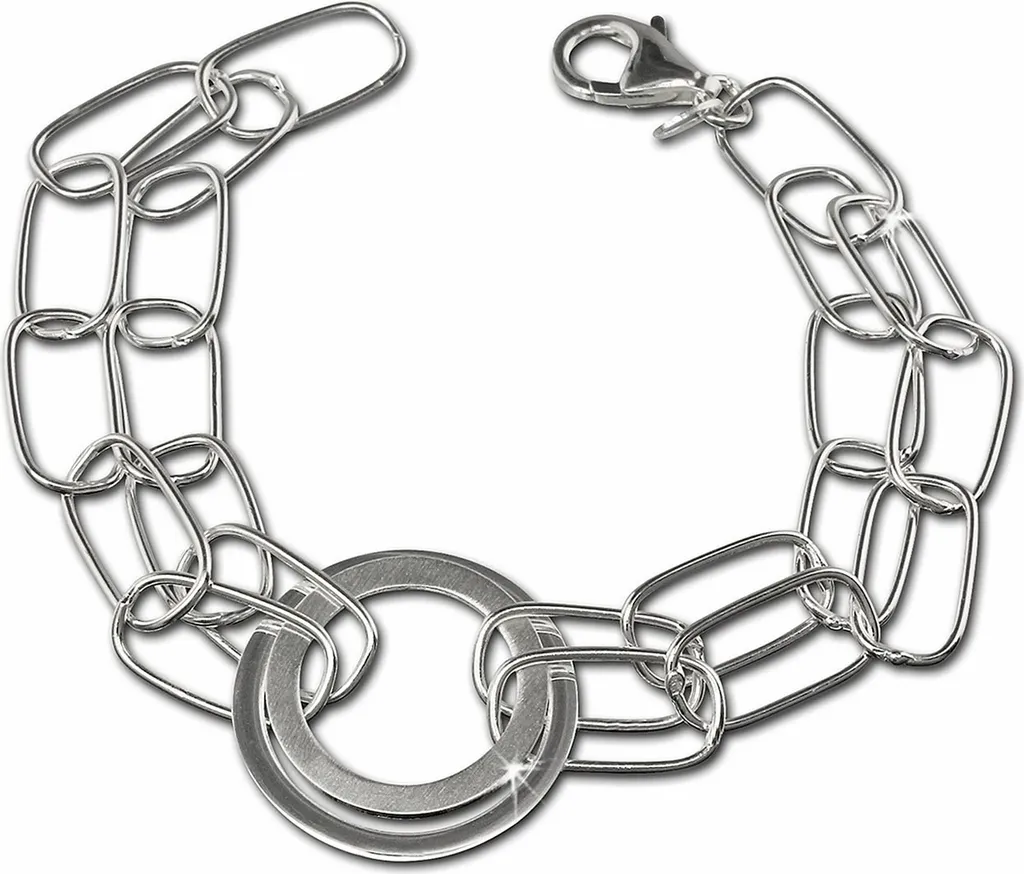 Bracelet Argent Anti-Allergique 925 Mat 18,5cm Confort SilberDream