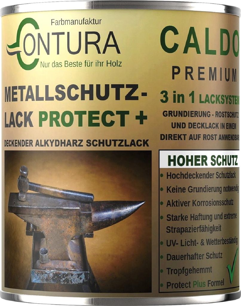 Contura 3 in 1 Rostschutzfarbe 2.5 Liter Metallschutzlack Seidenmatt RAL Metall Lack Farbe Grundierung Rost - Farblos