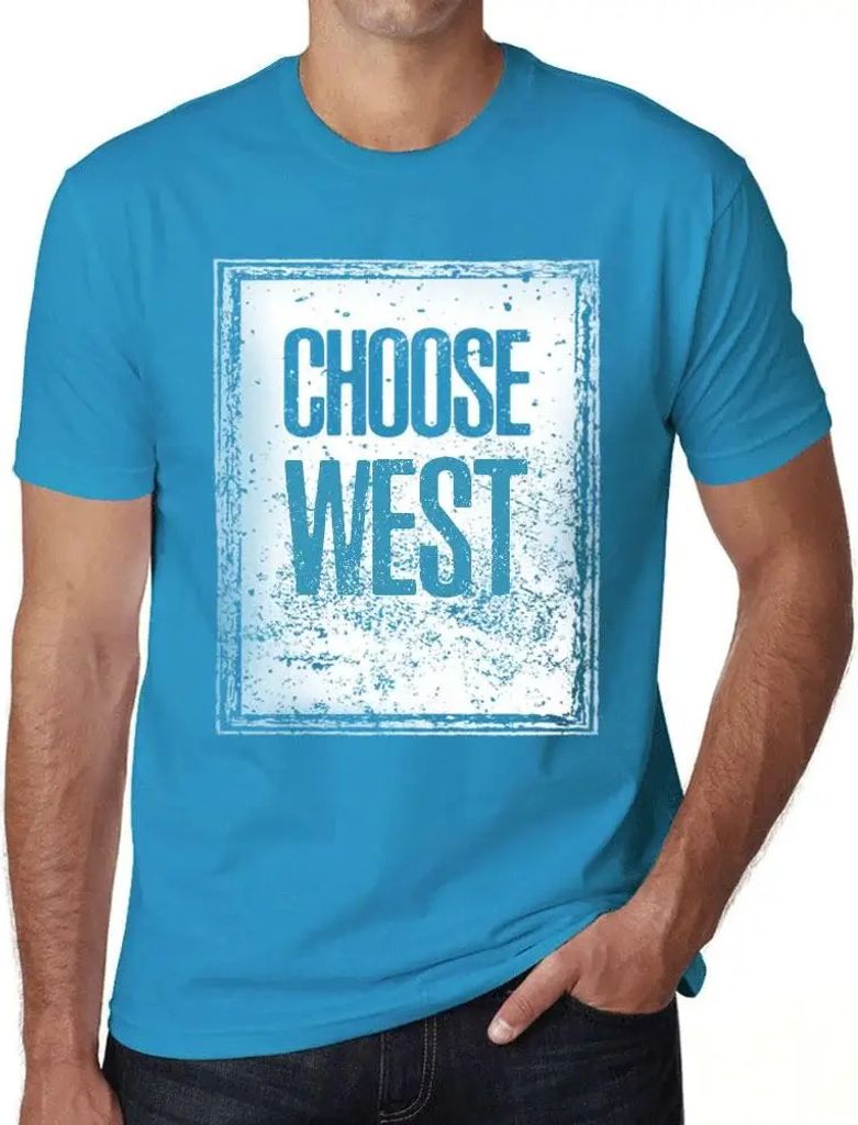 Herren Grafik T-Shirt West wählen – Choose West – Öko-Verantwortlich Vintage Jahrgang Kurzarm Lustige Druck Geburtstag Geschenk Mann