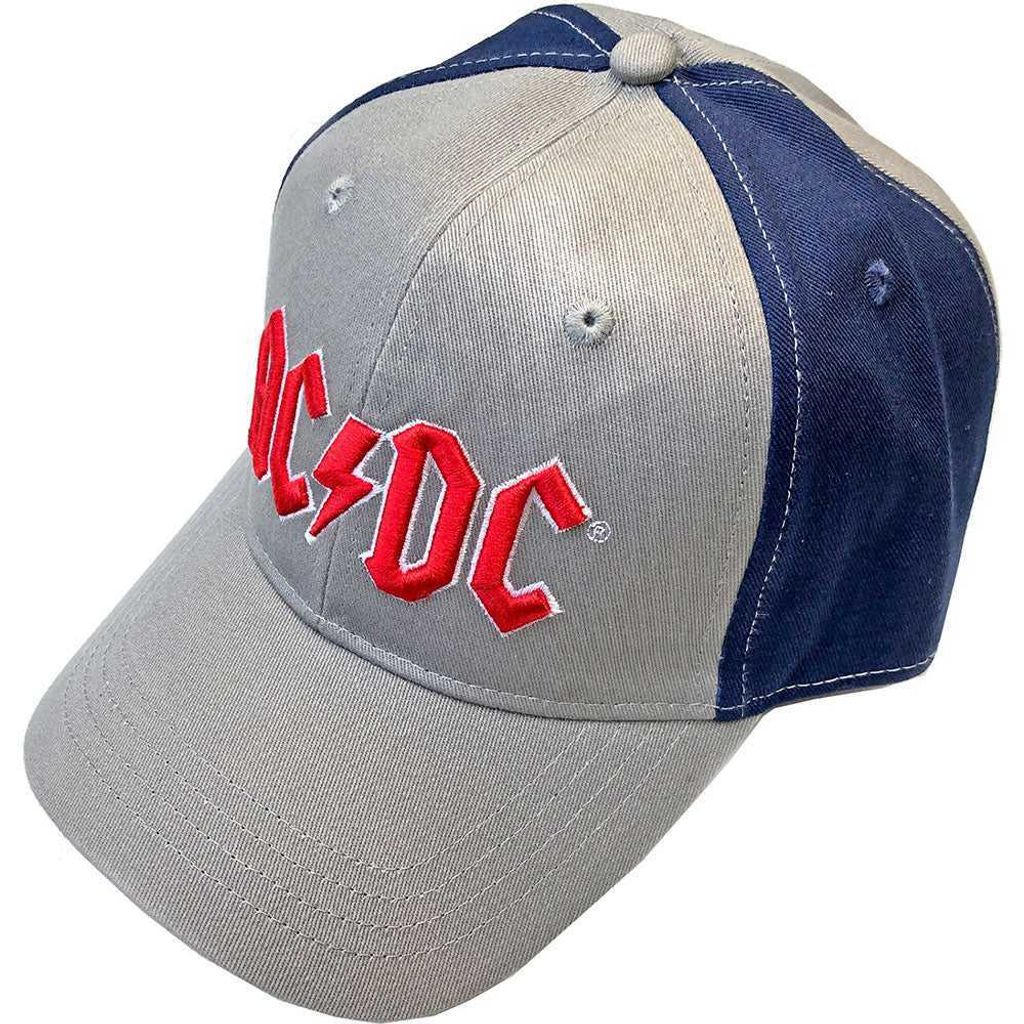 AC/DC - Rotes Logo Uni Baseball Cap - Grau/Blau