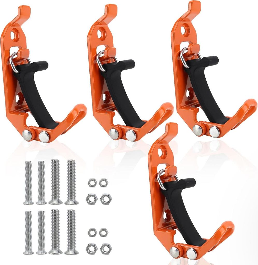 Schaufelhalter,4 Stück Schaufelhalter für Dachträger,Offroad Zubehör,Gummi Verschlusslager,Wandmontagehalterungen,Schaufel Halterung mit Gummi-...