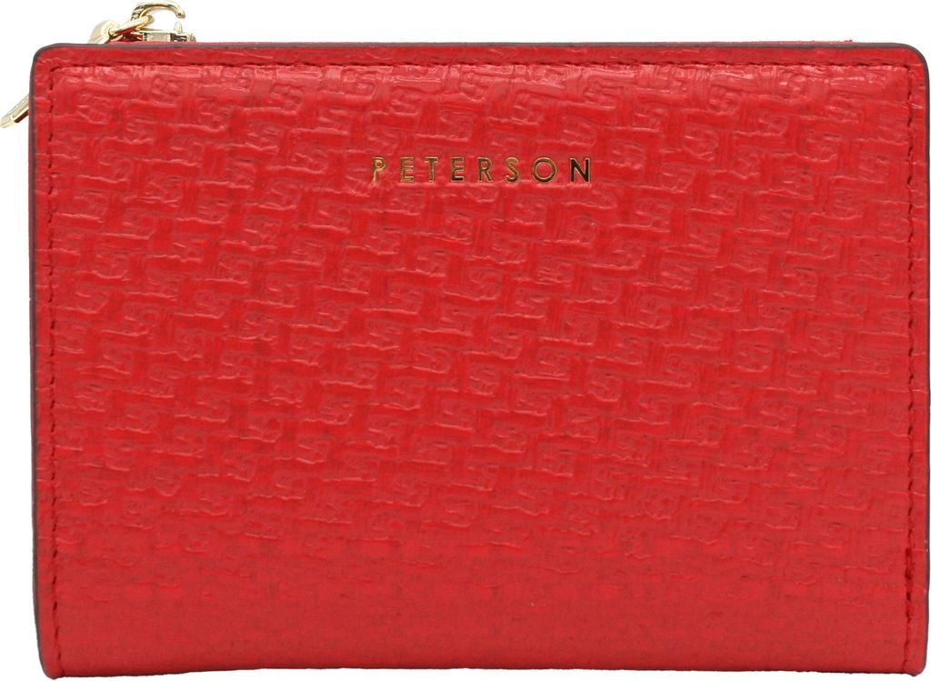 Peterson | Kleines Portemonnaie, aus ökologischem Leder, für Frauen, Rot, 12.5x9 cm