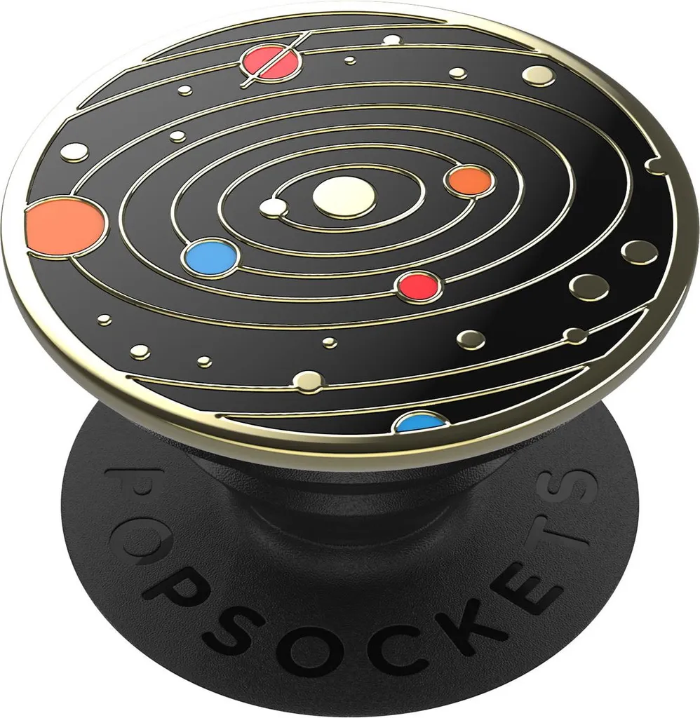 Support de Table pour Smartphone PopSockets Émail Noir Grip Main Stable