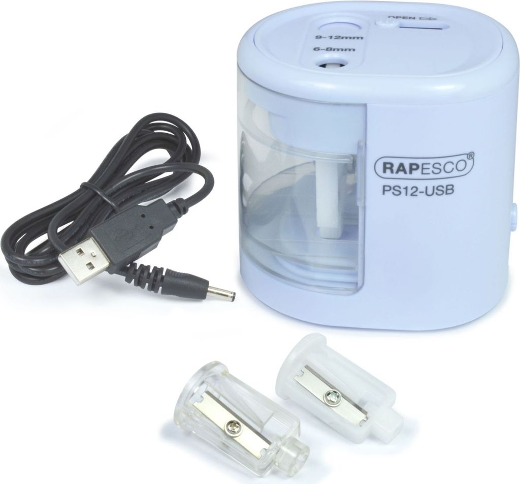 RAPESCO Elektrischer Doppel-Spitzer PS12-USB hellblau