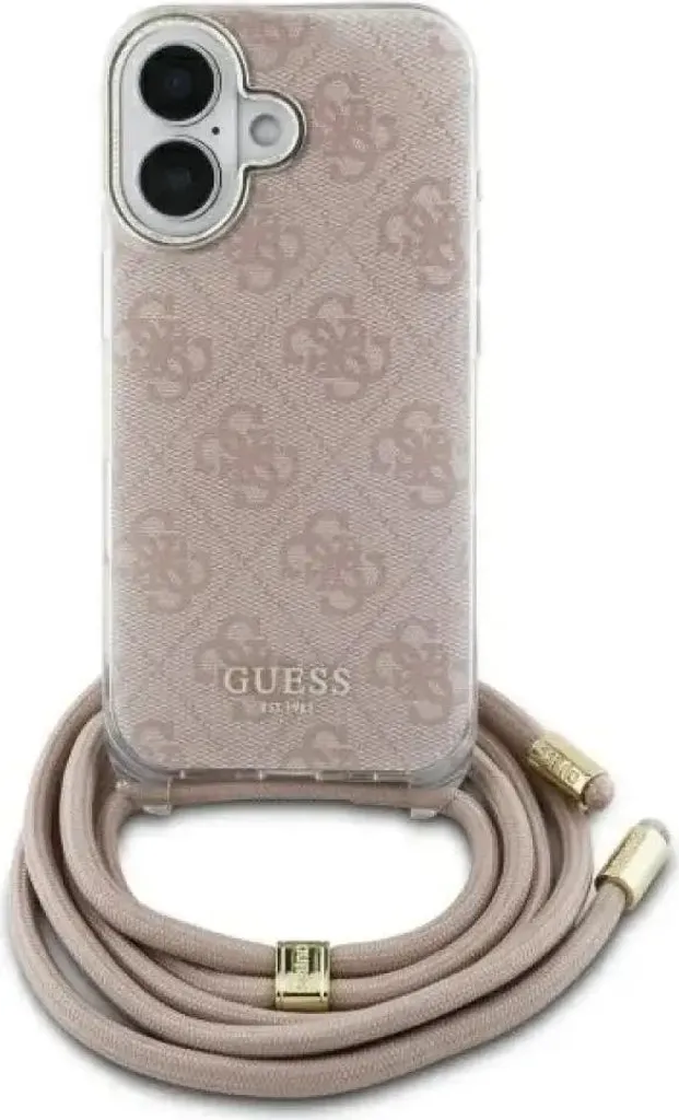 Guess Guhcp16Shc4Sep Iphone 16 6.1 Różowy/Pink Hardcase Crossbody Cord 4G Print