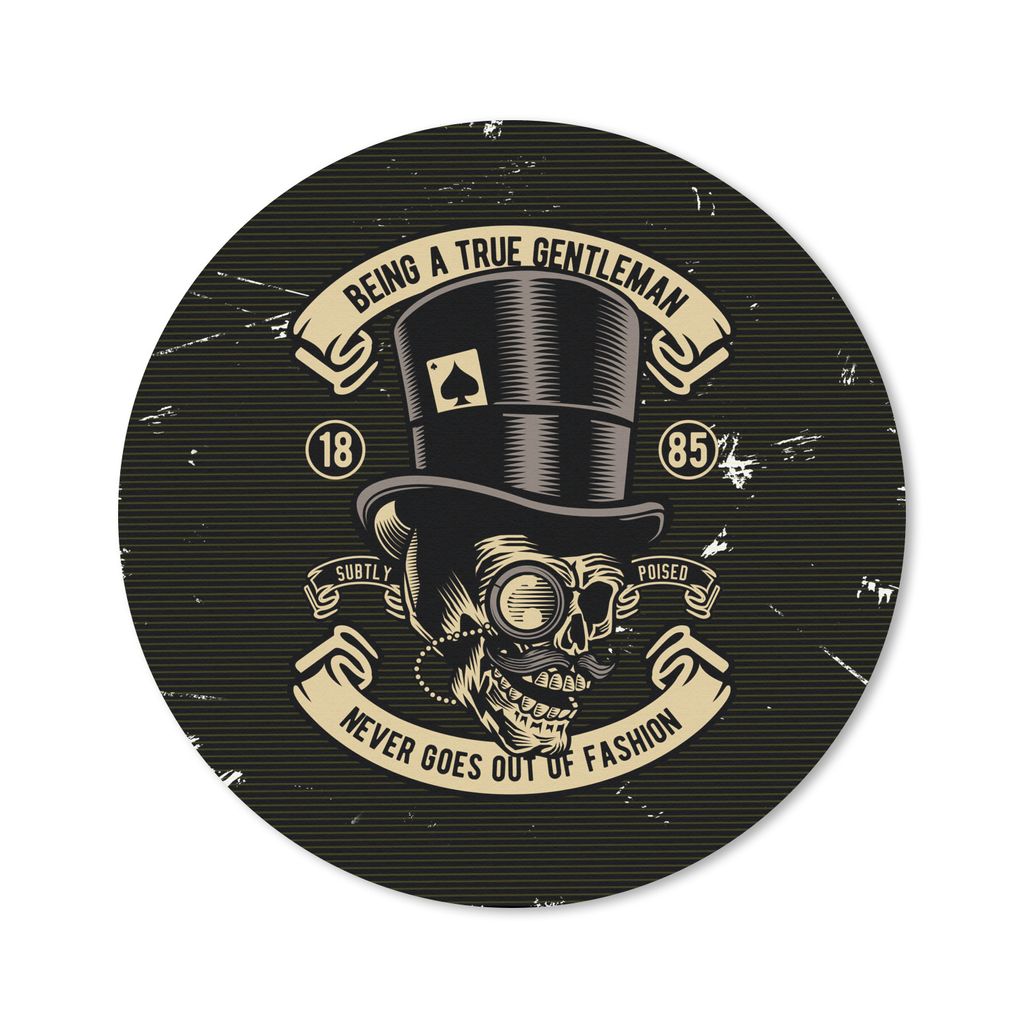 MuchoWow Mauspad Mousepad Totenkopf - Hut - Vintage 30x30 cm - Mousepads - Maus Mat - Pad - Mausunterlage - Tischunterlage - Schreibtischmatten