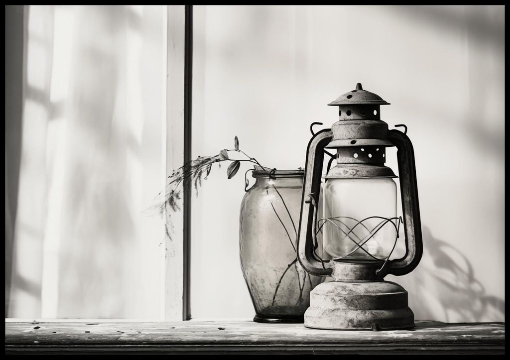 Plakat 100x70cm Lampe in Schatten