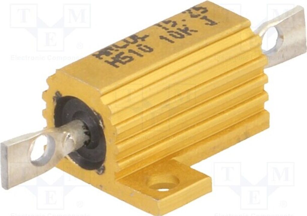 1x Widerstand: Drahtwiderst 10W HS10-10KJ Widerstände 10W mit Radiator schraubbar 10kΩ