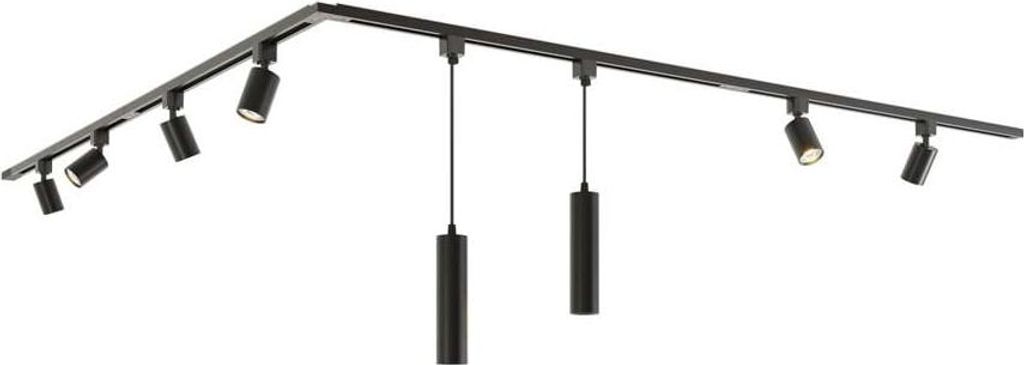 hoftronic Taros LED Schienensystem Paket L-Form 4x1m IP20 Schwarz