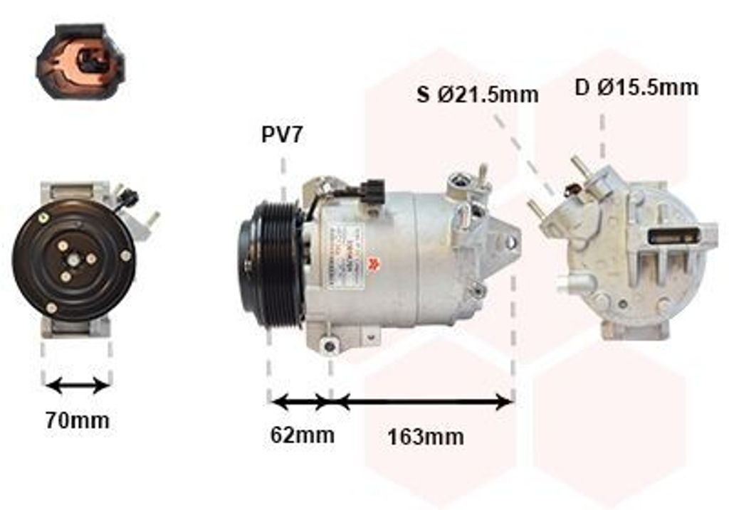 VAN WEZEL 3301K701 DKS17D Klimaanlage Klimakompressor PAG 46 R134a für NISSAN NP300 Navara Pickup (D40) NP300 Navara Pritsche / Fahrgestell (D40)