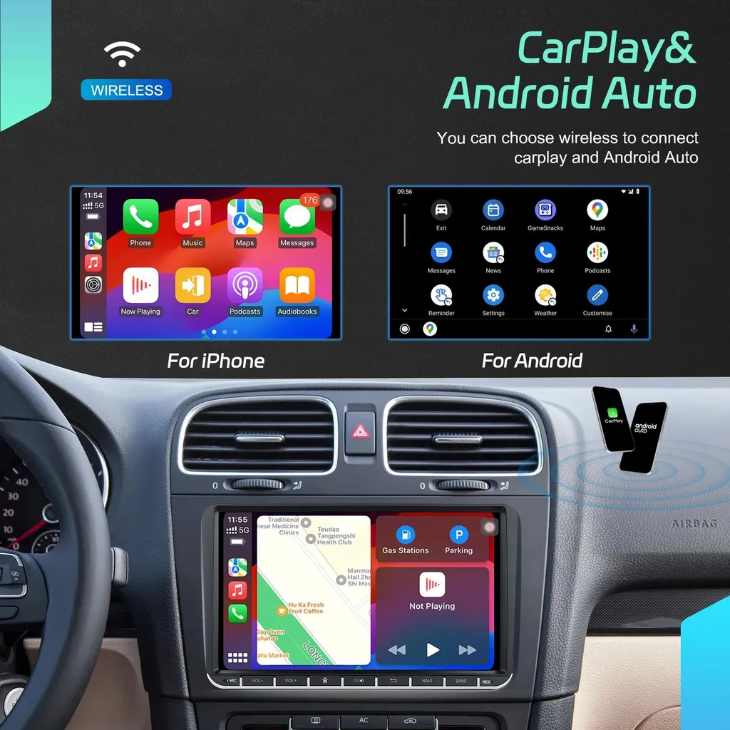 Station Multimédia Double DIN Android 13 - CarPlay et Écran de 23 cm - 2