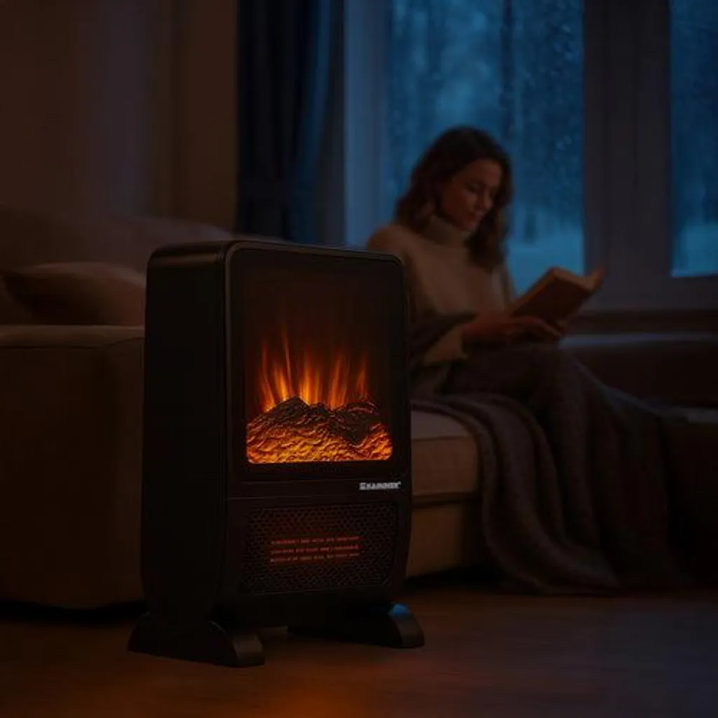 Radiateur soufflant effet flamme 3D 2000W programmable à distance - 11