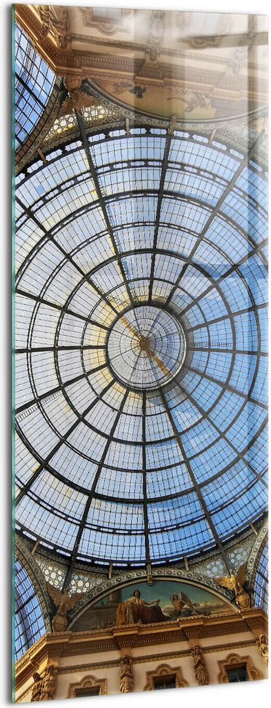 Designer Glasbild - Wandbild - Glas Bild - 50x125 cm - Einkaufszentrum In Mailand