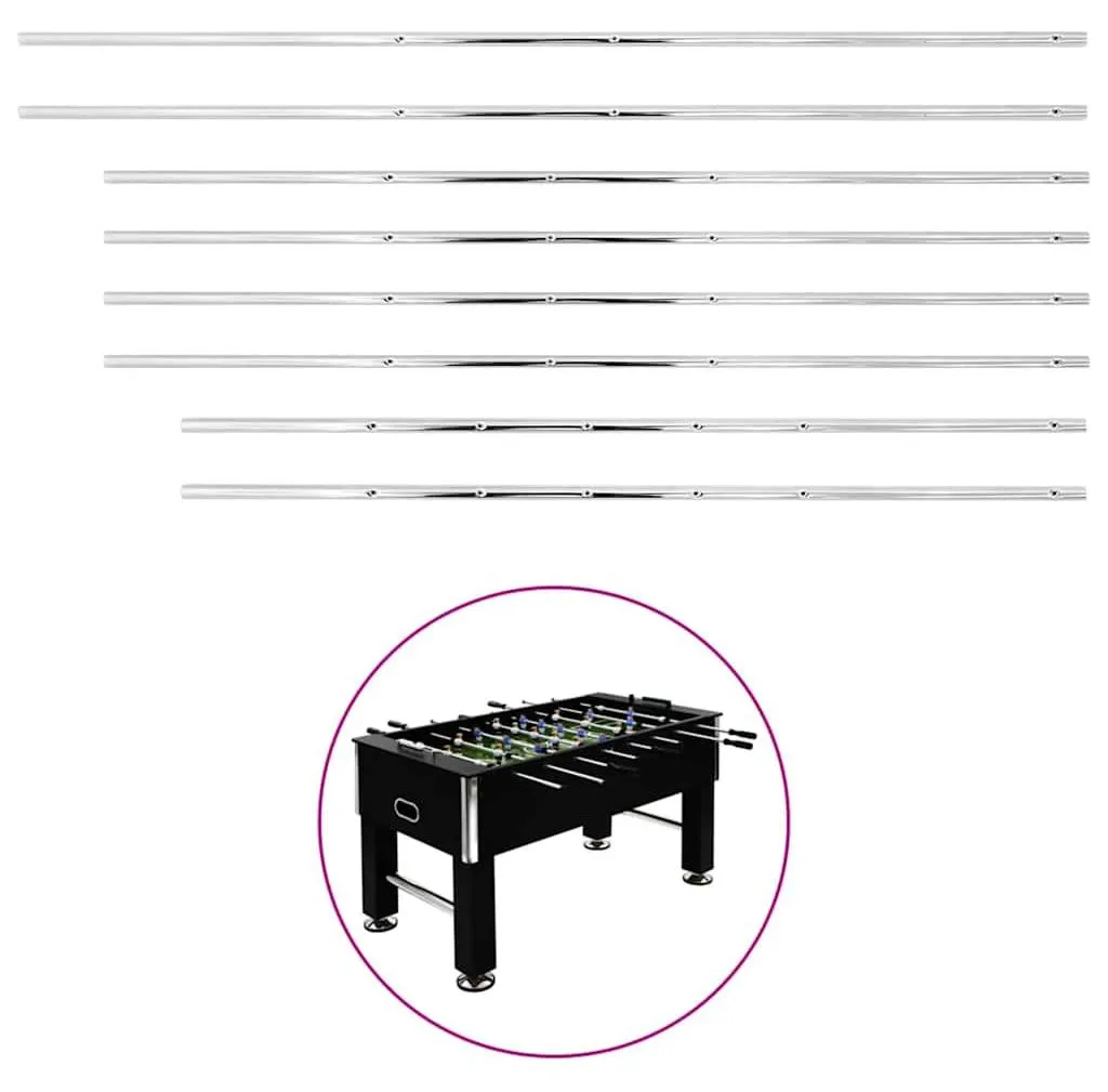 Barres pour baby-foot vidaXL 8 pcs 15,9 mm en acier chromé robuste - 5