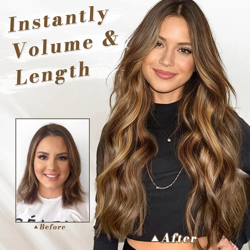 Extensions de Cheveux pour Mariage et Soirée 50cm Clips Ondulées - 4