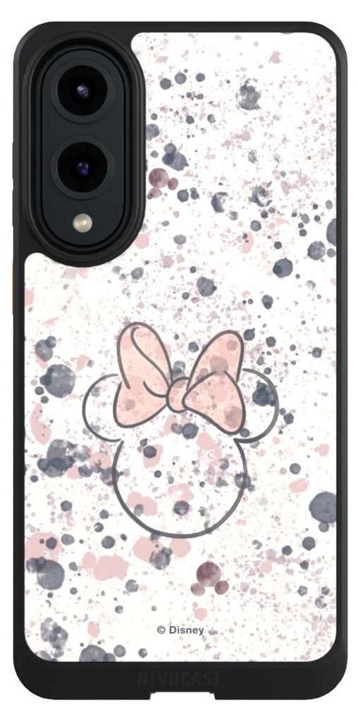 NIVOCASE Hülle für Samsung Galaxy S25 Edge Handyhülle NIVOcore Case Schwarz Disney Minnie Mouse Wasserfarbe