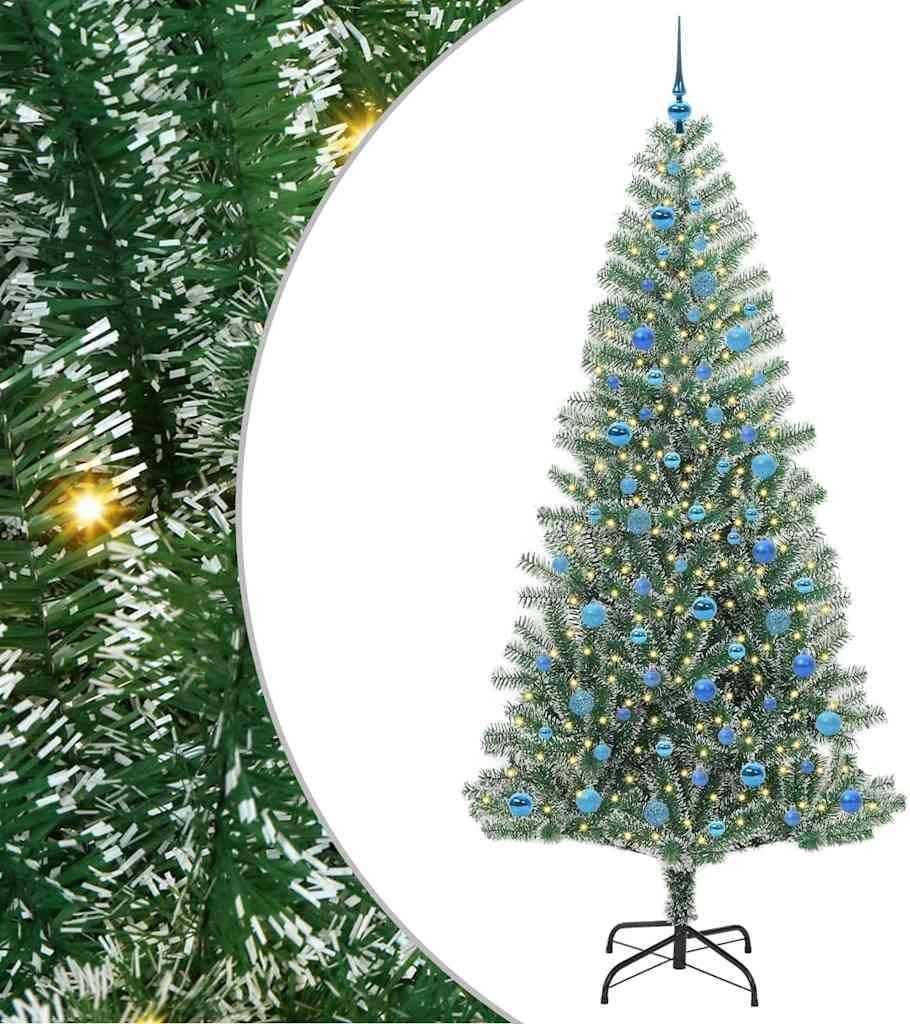 Künstlicher Weihnachtsbaum beschneit mit LED Licht 240 cm